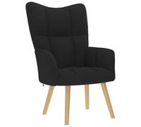 vidaXL Relaxstoel tissunoir Noir G
