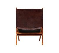 vidaXL Chaise de relaxation pliable Marron Cuir véritable