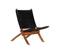 vidaXL Chaise Relaxation Cuir Noir