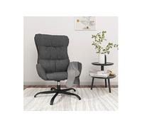 vidaXL Chaise de Relaxation Siège de Salon Chaise de Salon Fauteuil de Relaxation Meuble de Salle de Séjour Intérieur Tissu Gris Foncé 341177 Gris foncé G