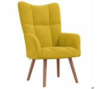 Chaise de relaxation - vidaXL - cadre en métal et contreplaqué - Fauteuil de Loisirs Jaune moutarde Velours 67760
