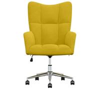 Chaise de relaxation - vidaXL - jaune - velours - Pivotant à 360° - Avec roulettes - Hauteur réglable - Avec accoudoirs 80279