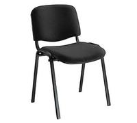Chaise de réunion & conférence Tissu Noir ? Pieds métal noir