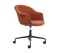 GUBI Chaise de bureau rembourée Bat Meeting Chair Belsuede special dedar 133-supports noirs
