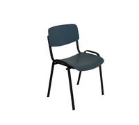 Chaise de réunion Swan piètement noir - Assise et dossier Bleu
