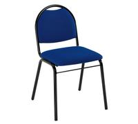 Chaise de réunion tissu piètement noir laqué - bleu