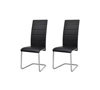 VidaXL Chaises cantilever 2 pcs - Noir similicuir
