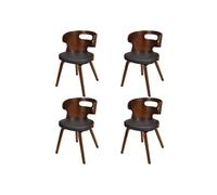 Chaise de salle à manger 4 pcs avec cadre en bois Marron