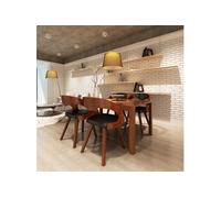 vidaXL Chaises à manger lot de 4 – bois courbé et similicuir – Marron