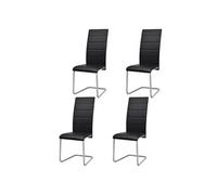vidaXL 4x Chaise de Salle à Manger Cantilever Noir Cuisine Dîner Repas Maison 242290