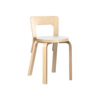 Chaise de Salle à Manger 65 en Bouleau Laminé Blanc
