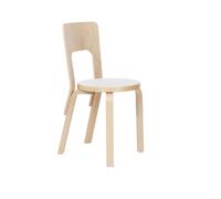 Chaise de Salle à Manger 66 en Bouleau Laminé Blanc
