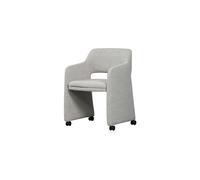 Chaise de salle à manger à roulettes tissu gris Lyric