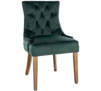 Chaise de salle à manger Aberdeen velours antique clair - vert foncé