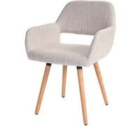 Chaise de salle à manger Altena II, fauteuil, design rétro des années 50 tissu, crème/gris