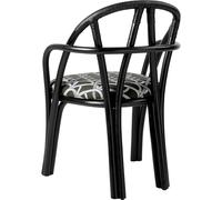Chaise de Salle à Manger Bistra avec Accoudoirs en Rotin Peint ébène/Reales Limonta 003