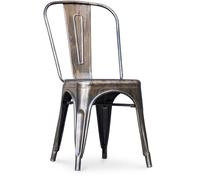 Chaise de salle à manger Bistrot Metalix design industriel en Métal - Nouvelle édition Bronze métallisé
