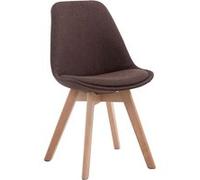 Chaise de Salle à manger Borneo V2 en Tissu - Style scandinave - Chaise Visiteur avec Piètement en Bois de Hêtre Nature - Couleur Marron