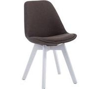 Chaise de Salle à manger Borneo V2 en Tissu - Style scandinave - Chaise Visiteur avec Piètement en Bois de Hêtre Blanc - Couleur Gris foncé Gris Foncé G