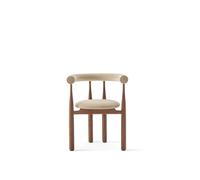 Chaise de Salle à Manger Bukowski, Noyer/ Beige Megan 26