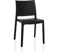 Chaise de salle à manger / chaise visiteur T37 V plastique noir hjh LIVING Noir G