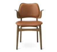 Chaise de Salle à Manger Chaleureuse de Style Nordique avec Assise et Dossier Rembourrés en Teck, Chêne et Soie 0250