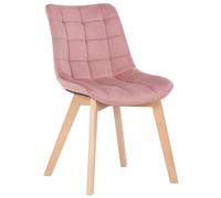Chaise de Salle à Manger - CLP - Passaic - Velours Rose - Bois Massif - Style Scandinave Moderne