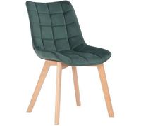 CLP Trading GmbH Chaise Passaic - Velours capitonné, patins de sol, charge 150 kg - Vert