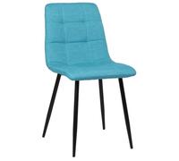 Chaise de Salle à Manger - CLP - Tilde - Tissu ou Velours - Piètement en métal noir - Turquoise
