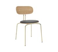 Chaise de Salle à Manger Curious Chêne/ Laiton/Anthracite