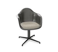 Chaise de salle à manger Eames DAL en fibre de verre avec coussin d'assise, motif peau d'éléphant gris/à carreaux/lisse, basique foncé