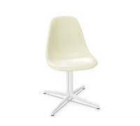 Chaise de salle à manger Eames DSL en fibre de verre, coloris parchemin/blanc lisse