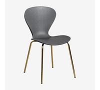 Chaise De Salle À Manger Empilable Uit Gris Foncé Doré Gris