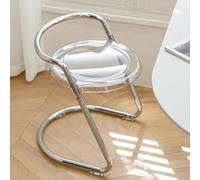 Chaise de salle à manger en acrylique transparent avec pieds en métal argenté, chaise de cuisine en plastique transparent pour mariage, restaurant, banquet