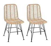 vidaXL Chaise de salle à manger 2 pcs Naturel 44,5 x 55 x 85 cm