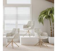 Chaise de salle à manger en tissu beige pied bois VASKA (lot de 2)