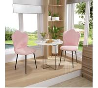 Chaise de salle à manger en velours Rose - Pétale Dossier - VIVOLILV - Lot de 2 - Contemporain - Design