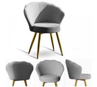 Chaise de salle à manger en velours•XJING•Chaise de dressing•Chaise avec dossier en forme de coquille•Chaise de coiffeur