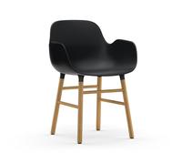 Chaise de Salle à Manger Form de avec Accoudoirs Noir/ Chêne