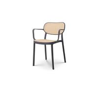 Chaise de salle à manger Grise style vintage avec accoudoirs