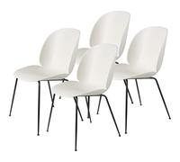 Chaise de Salle à Manger GUBI Beetle, Base conique/Noir Mat/Blanc Albâtre, 4 Pièces.