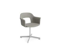 Chaise de Salle à Manger HAY Layout 234 avec Accoudoirs et Pivotante, Gris Clair/ Aluminium