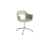 Chaise de Salle à Manger HAY Layout 251 avec Accoudoirs et Pivotante, Vert pastel/Aluminium