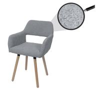 Chaise de salle à manger HWC-A50 II, chaise de cuisine chaise rembourrée, bois tissu/textile bouclé (450g/m²) MVG gris