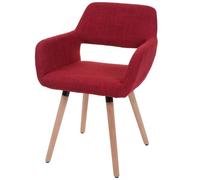 Chaise de salle à manger HWC-A50 II, fauteuil, design rétro des années 50 tissu, rouge pourpre