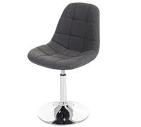 Chaise de salle à manger HWC-A60, chaise pivotante, design rétro tissu/textile gris clair, pied chromé