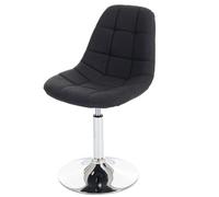 Chaise de salle à manger HWC-A60, chaise pivotante, design rétro tissu/textile gris foncé, pied chromé