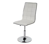 Chaise de salle à manger HWC-C41, chaise de cuisine, pivotante et réglable en hauteur, similicuir blanc