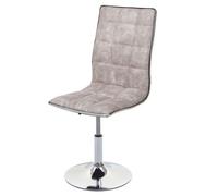 Chaise de salle à manger HWC-C41, pivotante et réglable en hauteur, tissu/textile gris vintage
