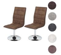 Mendler 2X Chaise de Salle à Manger HWC-C41, Fauteuil, Tissu - Vintage Marron